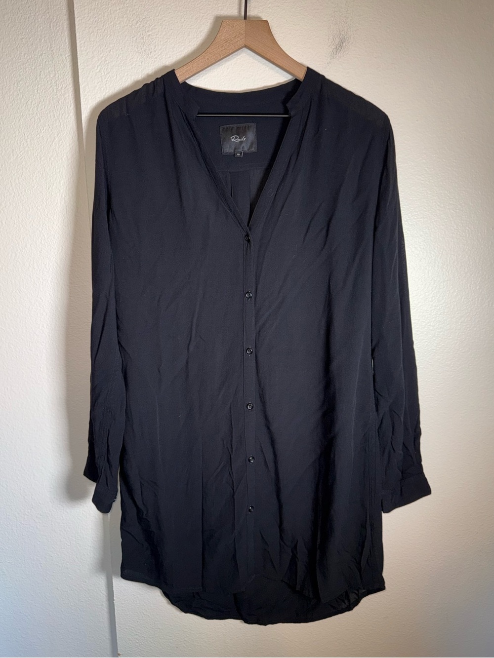 RAILS classic black lightweight sheer cotton flowy button down blouse XS